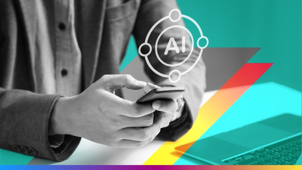 person using a phone and laptop with an AI graphic - featured image for advanced AI use cases article